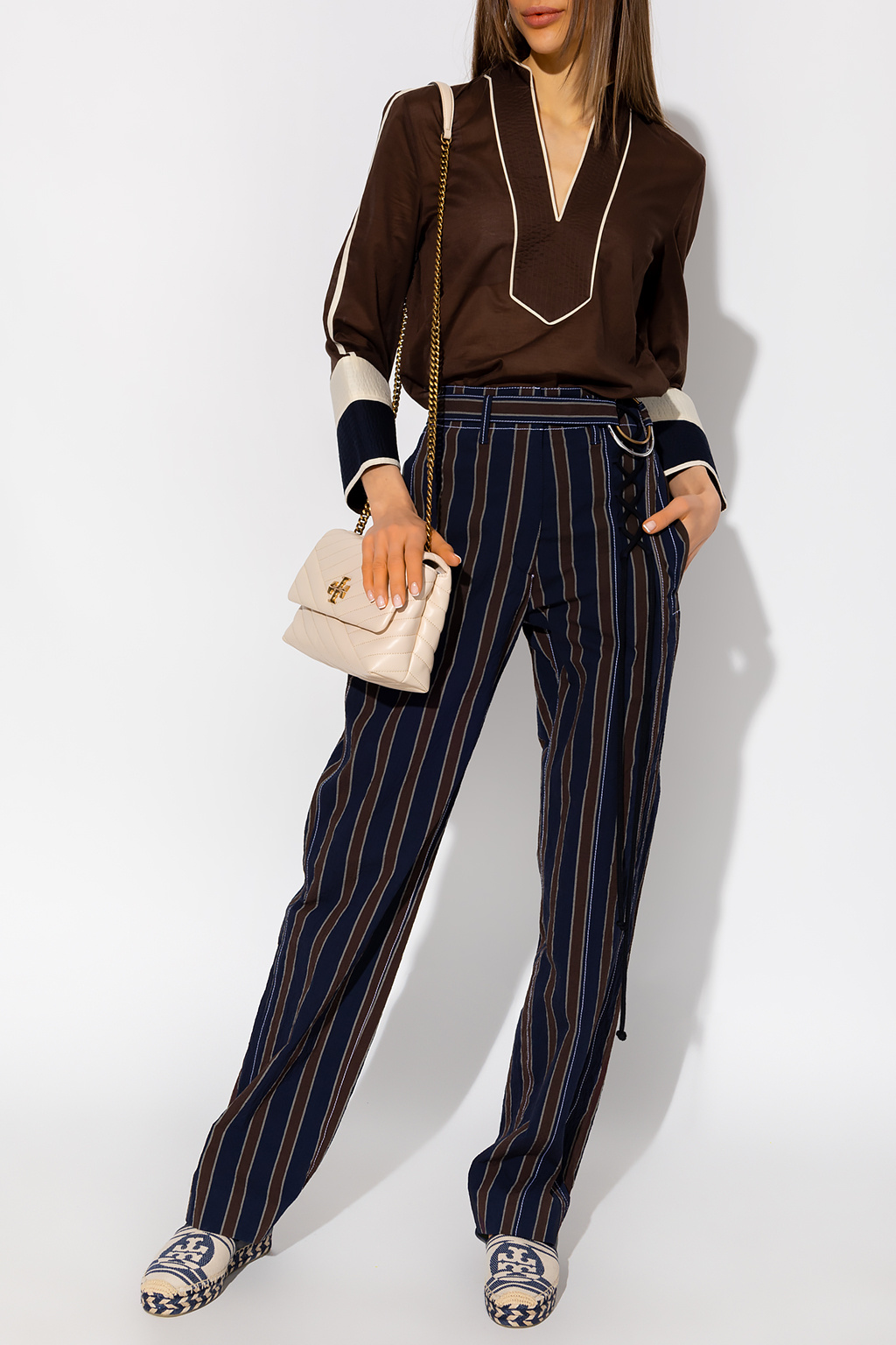 Brunello Cucinelli jersey drawstring-waist track pants | Tory Burch Striped  trousers | Women's Clothing | IetpShops