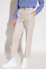 Salvatore Ferragamo Cotton pleat-front trousers