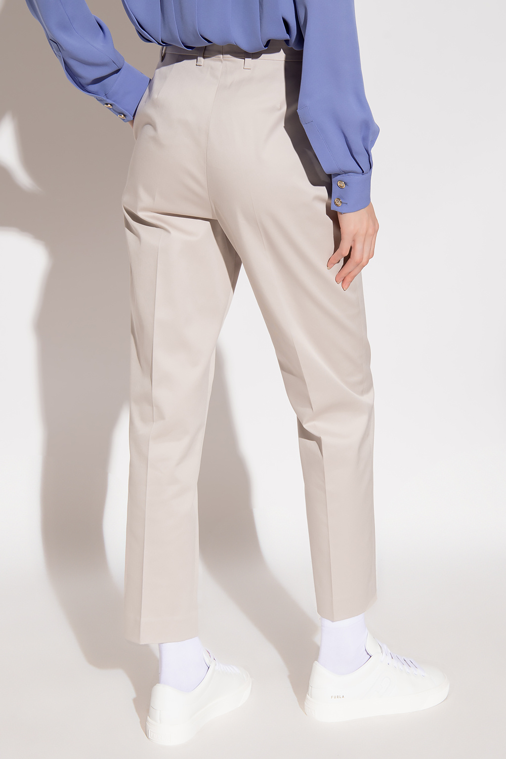 Salvatore Ferragamo Cotton pleat-front trousers