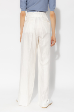 FERRAGAMO Cotton pleat-front High trousers