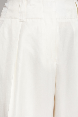 FERRAGAMO Bawełniane spodnie w kant