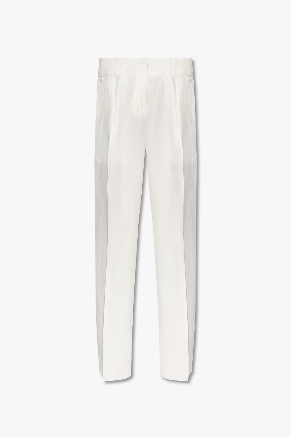 FERRAGAMO Cotton pleat-front trousers