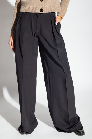 FERRAGAMO trousers crystal-embellished with wide legs