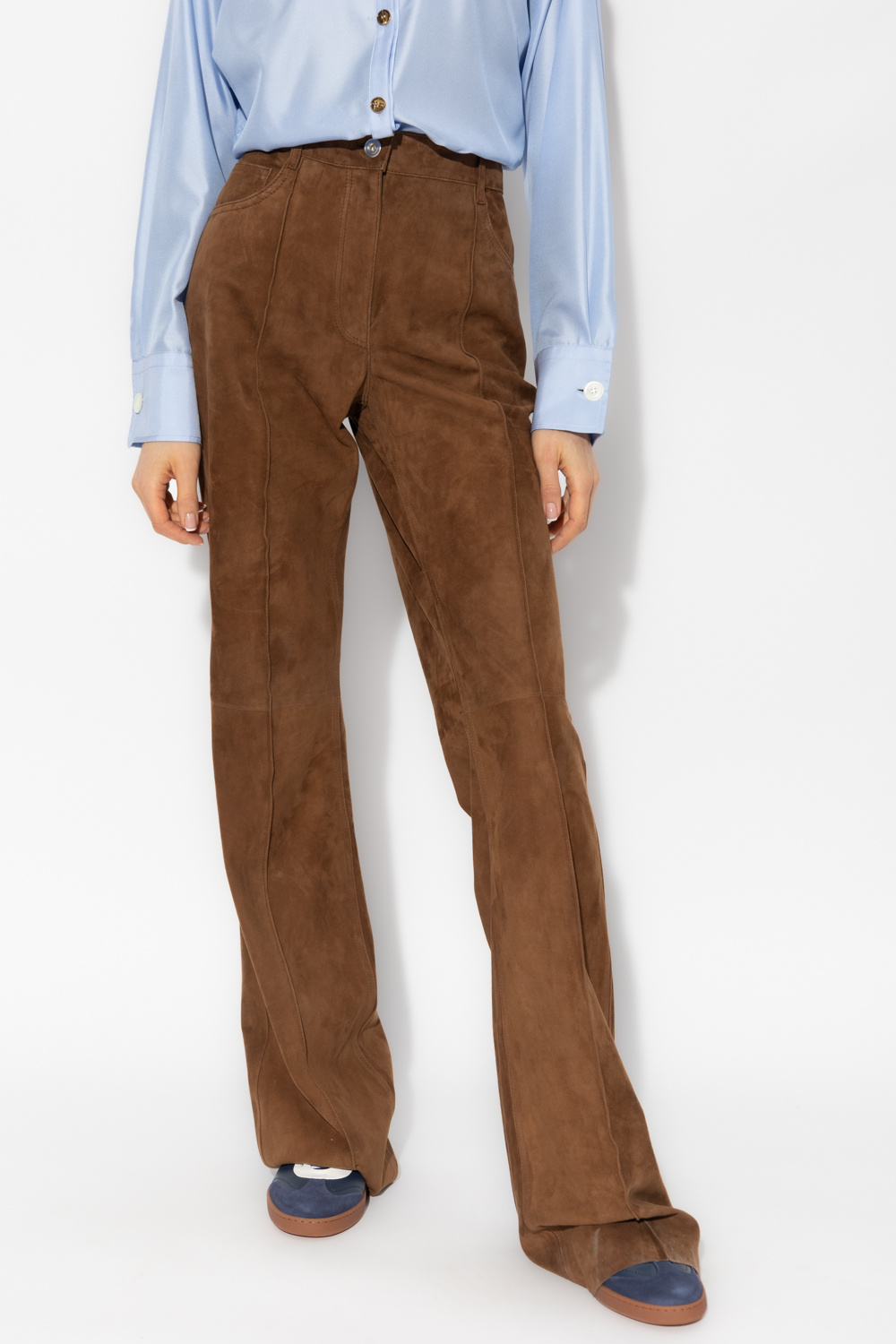 Brown Suede trousers FERRAGAMO - Vitkac Canada