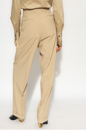 FERRAGAMO Pleat-front white trousers