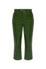 FERRAGAMO GREEN Leather pants by FERRAGAMO