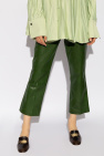 FERRAGAMO GREEN Leather pants by FERRAGAMO