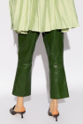 FERRAGAMO GREEN Leather pants by FERRAGAMO