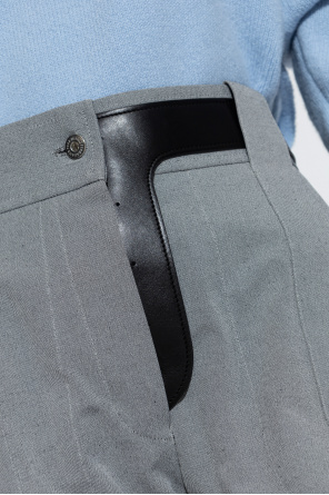 FERRAGAMO Spodnie ze skórzaną wstawką