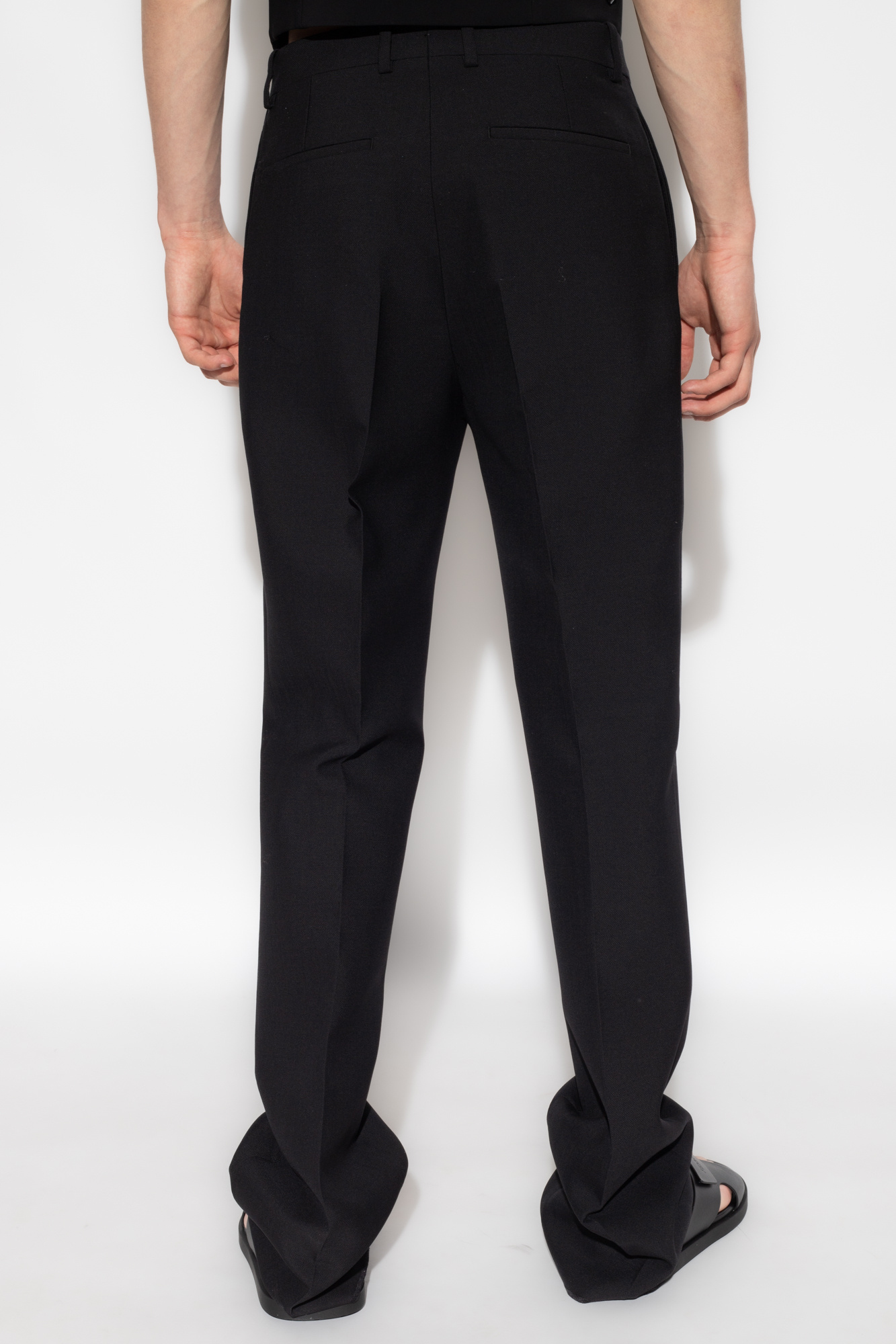 FERRAGAMO Wool pleat-front trousers