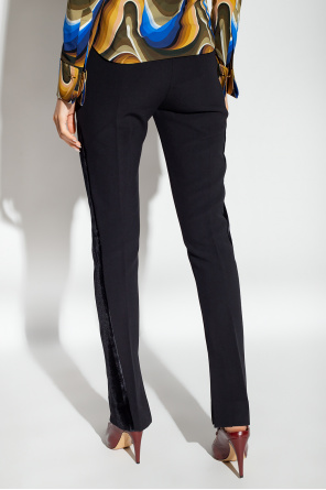 Victoria Beckham Spodnie z aksamitnymi lampasami