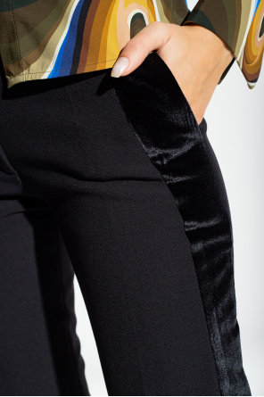 Victoria Beckham Trousers with velvet panels