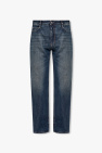 Eng geschnittene Jeans aus Bio-Baumwolle mit hohem Bund in Schwarz