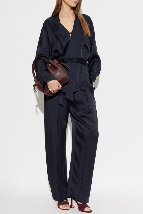 Victoria Beckham Satin pleated trousers