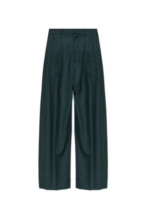 Wool pleated trousers