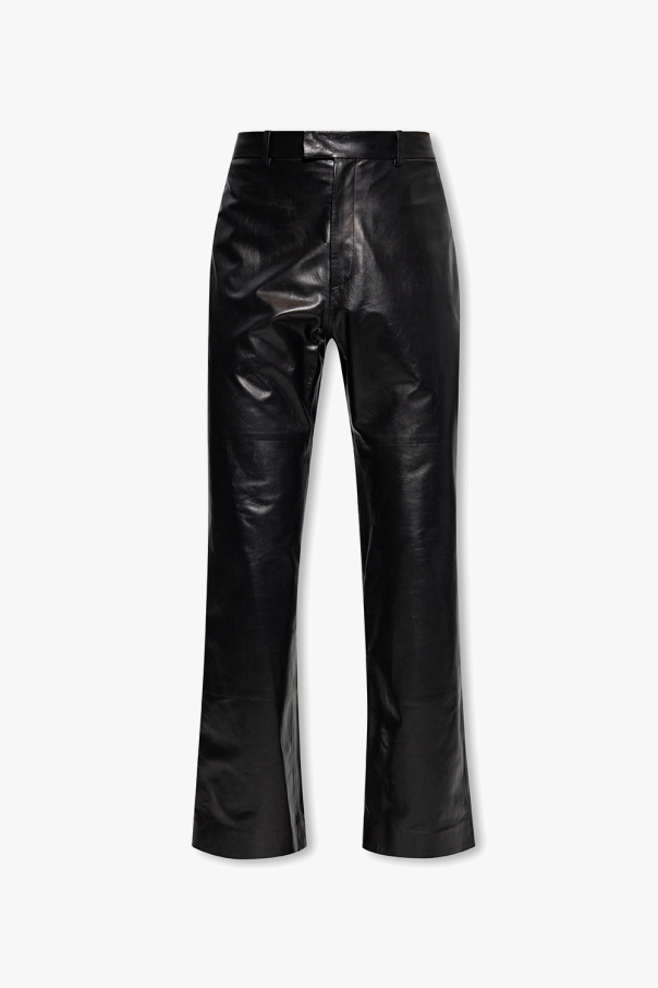 FERRAGAMO Leather persona trousers