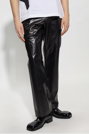 FERRAGAMO Leather persona trousers