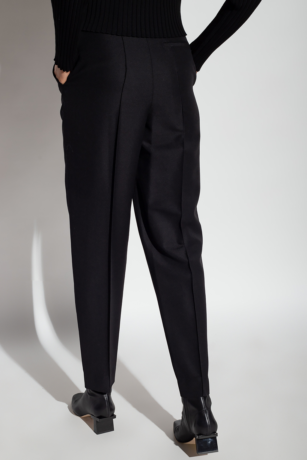 Tory Burch Wool pleat-front Brown trousers