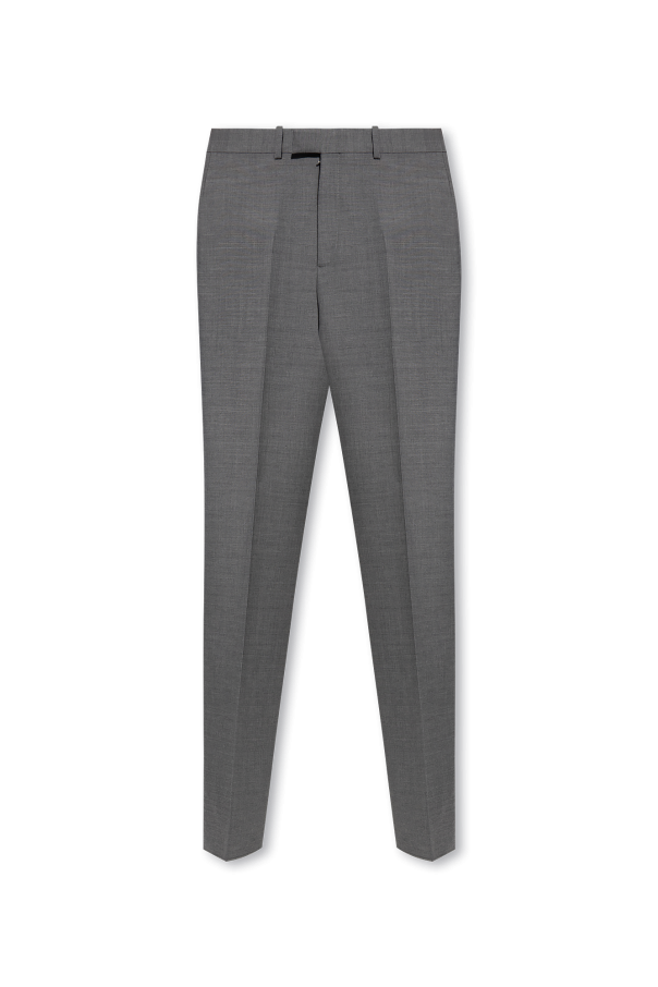 Wool pleat-front trousers blu od FERRAGAMO