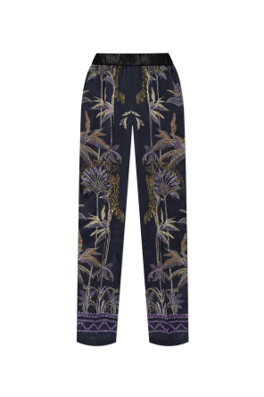 Satin trousers with print
