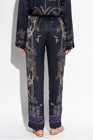 forte_forte Satin trousers with print