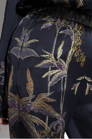 forte_forte Satin trousers with print