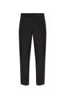 FERRAGAMO BLACK Wool pants with crease