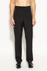 FERRAGAMO BLACK Wool pants with crease