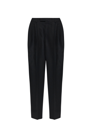 Wide-leg pleated trousers