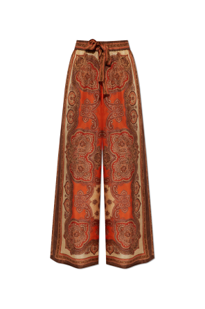 Pantalones de seda de pierna ancha