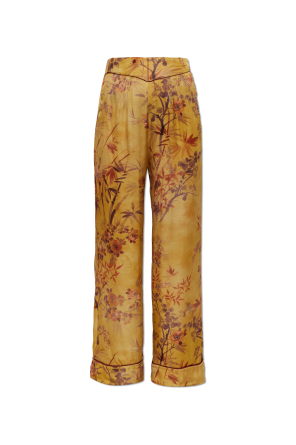 Trousers with a botanical motif