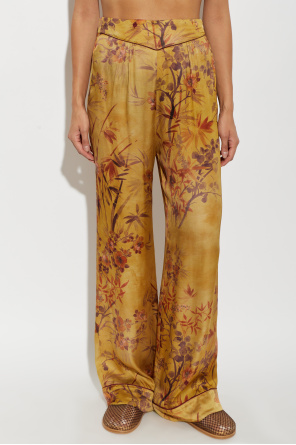 forte_forte Trousers with a botanical motif