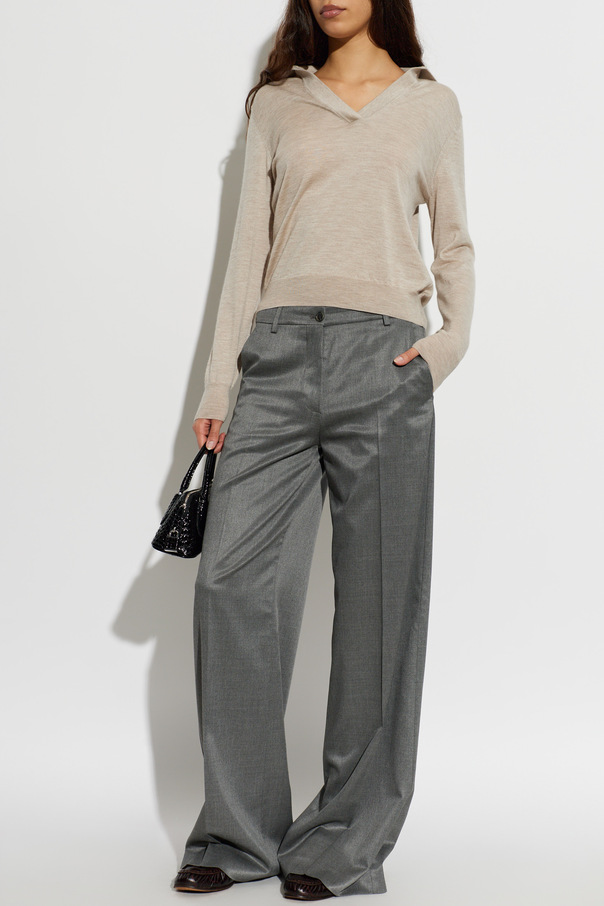 Paul & Shark Pleated wide-leg trousers