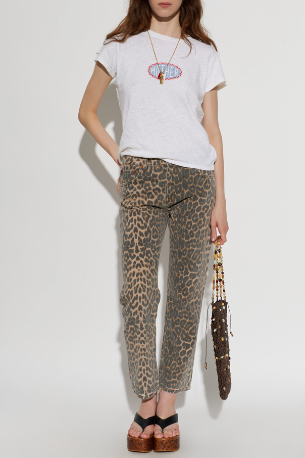 RE/DONE Pantalones vaqueros con estampado animal