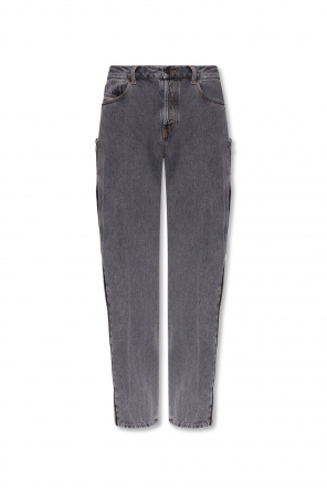 Mid-rise boyfriend jeans flaunt a straight leg