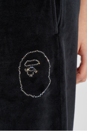 A BATHING APE® Welurowe spodnie dresowe