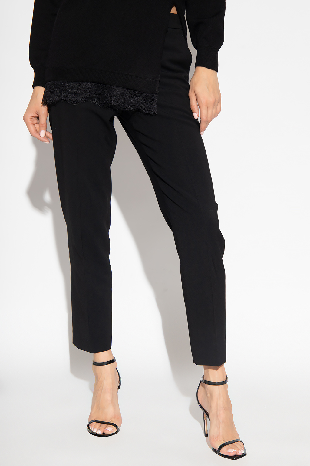 Red Valentino Pleat-front Bardot trousers