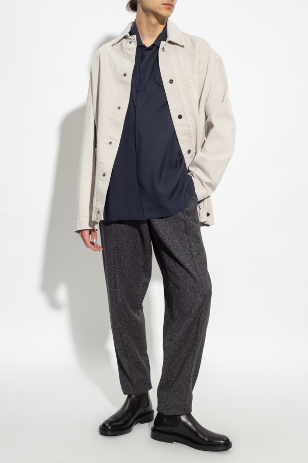 Wool crepe trousers Giorgio Armani - GenesinlifeShops Sweden - Dolce &  Gabbana star stripe track shorts