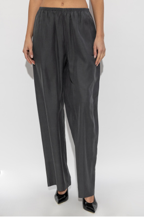 Alexander Wang Calças de seda com logótipo.