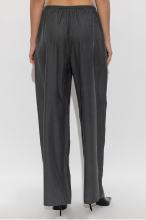 Alexander Wang Calças de seda com logótipo.
