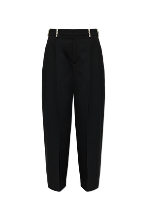 Wool trousers with appliqués