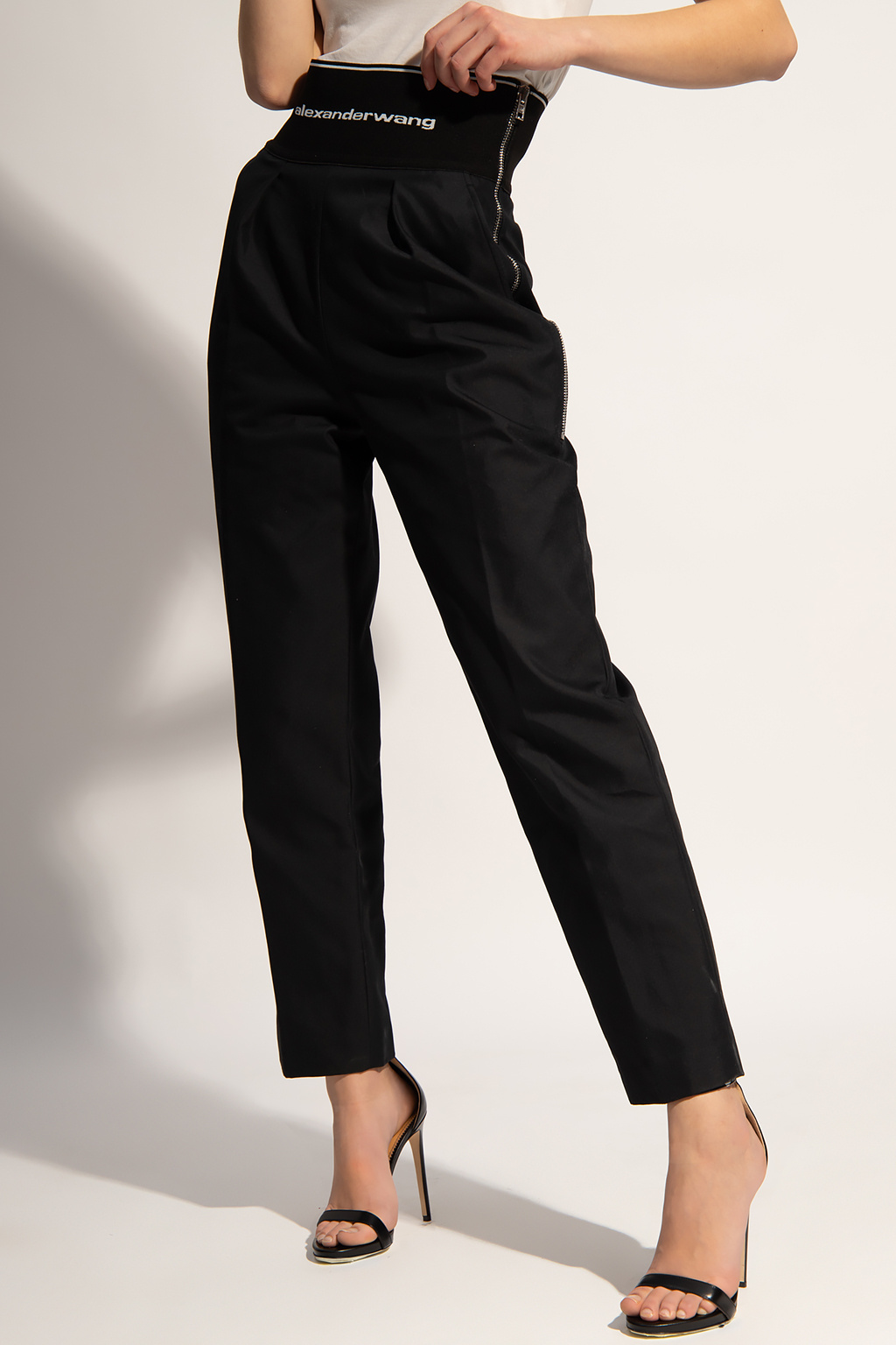 Alexander Wang Pleat-front trousers Sienna with logo