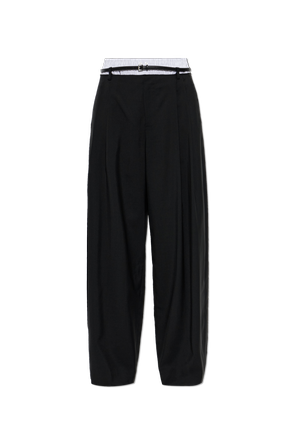 Wool trousers with belt