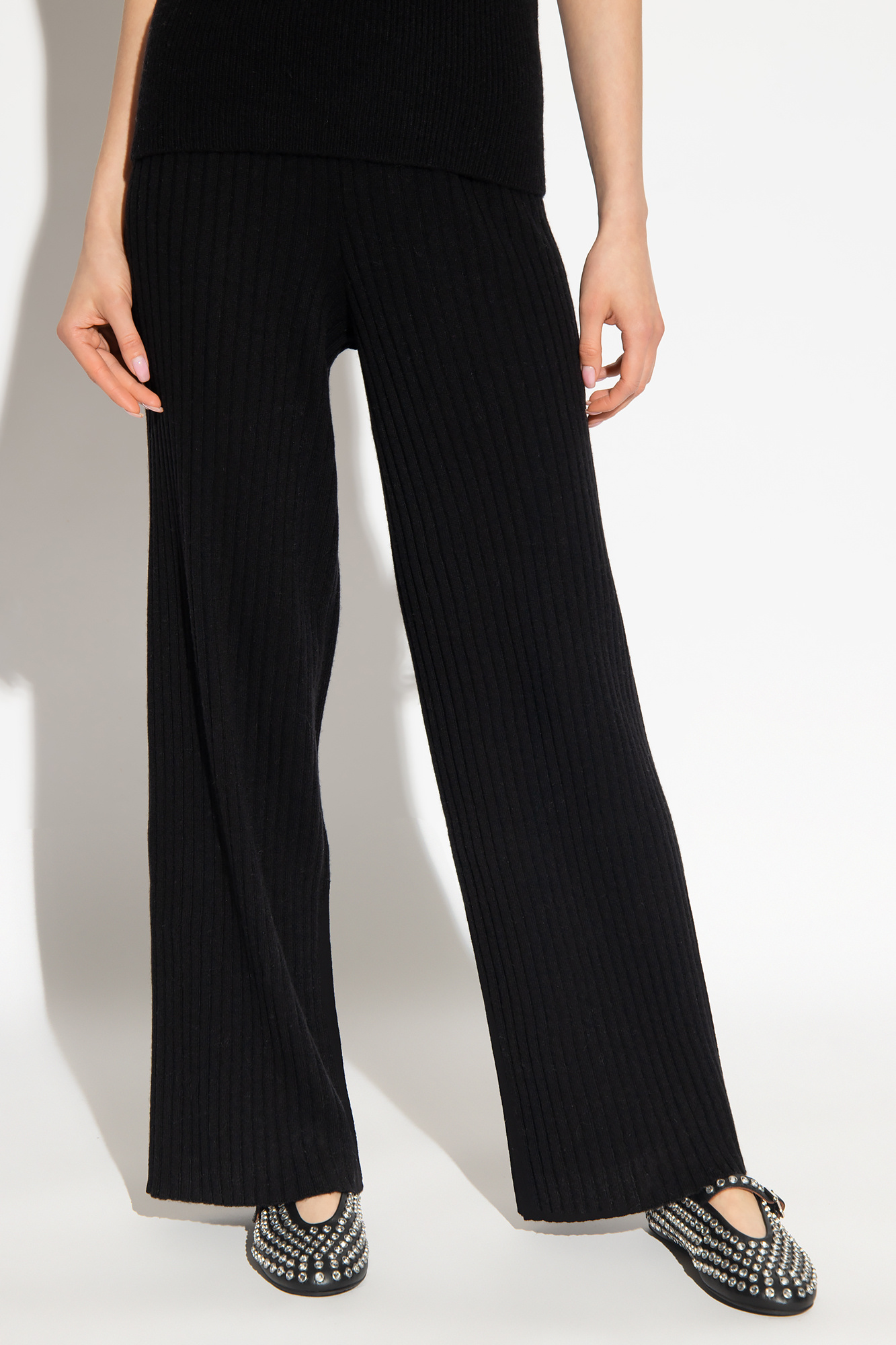Fashionkilla Plus glitter cami strap mini dress in black, GenesinlifeShops, Lisa Yang 'Delia' ribbed Condition trousers