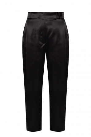 The Attico tied-ankle cropped leggings Nero