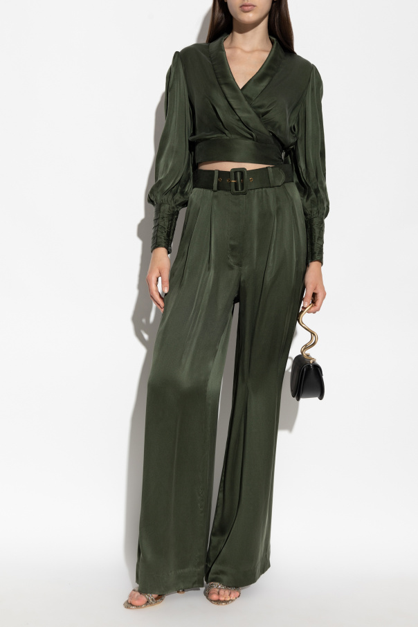 Zimmermann Pantalones de seda de pierna ancha