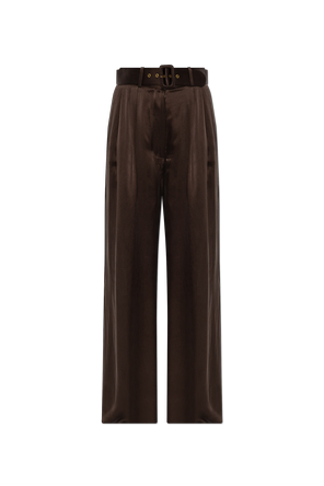 Silk trousers with a belt