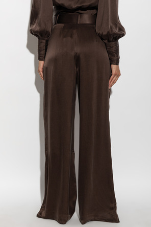 Zimmermann Pantalones de seda con cinturón