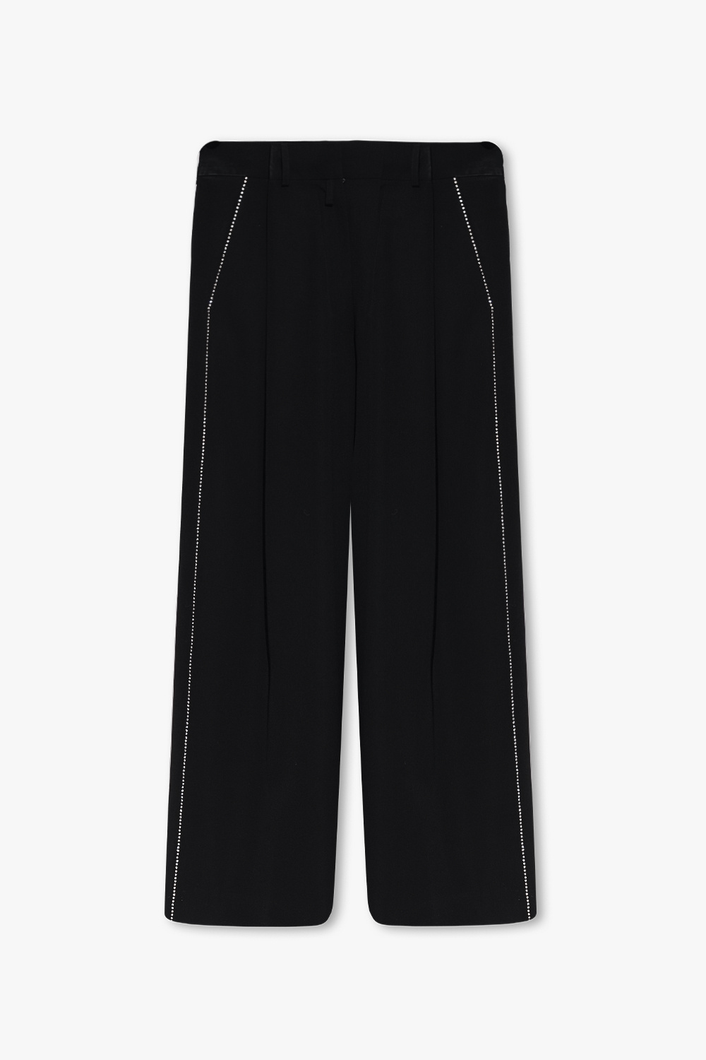 ASOS EDITION mini dress in mono embroidered organza with blouson sleeve Wide leg trousers