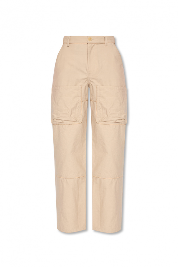Spanx high waist skinny cargo pants in beige